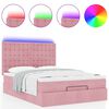 vidaXL Ottoman-Bett mit Matratzen & LEDs Rosa 140x190 cm Samt