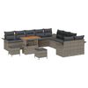 vidaXL Garten-Sofa-Set mit Kissen mit Speicher mit Kissen 13 pcs Grau