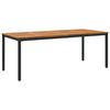 vidaXL Tisch f&uuml;r Outdoor Nat&uuml;rlich und Schwarz 200 x 90 x 75 cm