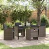 vidaXL Garten Essgruppe mit Kissen 5 pcs Grau Poly-Rattan