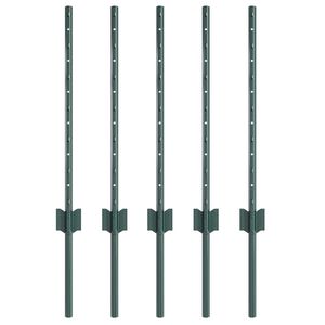 vidaXL Zaunpfosten 5 pcs Grün 60 cm Stahl