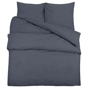 vidaXL Bettw&auml;sche-Set Anthrazit 140x200 cm Baumwolle