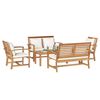 vidaXL Garten-Sofa-Set Natur Teak-Massivholz