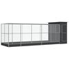 vidaXL Voliere mit Erweiterung Silbern 623x203x216 cm Stahl