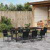 vidaXL Garten Essgruppe 9 pcs Schwarz und Grau PE-Rattan