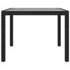 vidaXL Gartentisch Schwarz 190x90x75 cm Gehärtetes Glas Poly Rattan