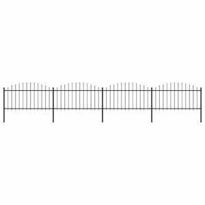 vidaXL Gartenzaun mit Speerspitze Stahl 671 x 150 cm Schwarz