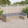 vidaXL Gartensofa-set 10 pcs Beige und Hellgrau Poly-Rattan
