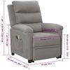 vidaXL Massagesessel mit Aufstehhilfe Hellgrau Stoff