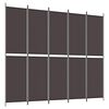 vidaXL 5-tlg. Paravent Braun 250x220 cm Stoff