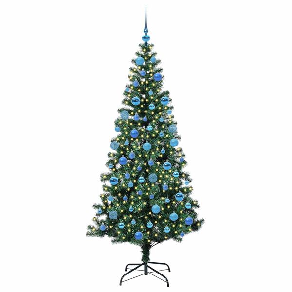 vidaXL K&uuml;nstlicher vorbeleuchteter Weihnachtsbaum Gr&uuml;n 180 cm
