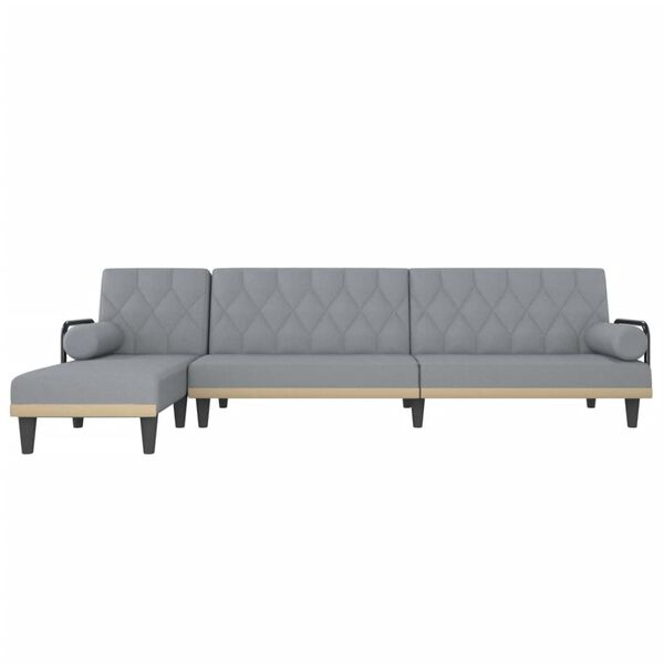 vidaXL Schlafsofa in L-Form Hellgrau 260x140x70 cm Stoff