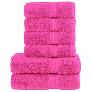 vidaXL 6 tlg. Premium-Handtuch-Set SOLUND Rosa 600 g/m&sup2;