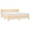 vidaXL Boxspringbett mit Matratze Creme 180x200 cm Stoff