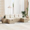 vidaXL Gartensofa-set mit Kissen mit Speicher 6 pcs Beige Poly-Rattan