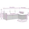 vidaXL 4-tlg. Garten-Sofagarnitur mit Kissen Schwarz Poly Rattan