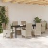 vidaXL Garten Essgruppe mit Kissen 7 pcs Beige Poly-Rattan