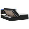 vidaXL LED-Speicherbett mit Matratze Schwarz 200 x 200 cm Stoff