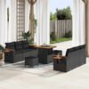 vidaXL Gartensofa-set mit Kissen 9 pcs Schwarz