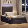 vidaXL Ottoman-Bett mit Matratze & LEDs Dunkelbraun 120x190 cm Stoff