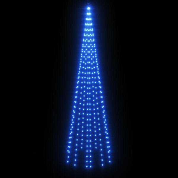 vidaXL LED-Weihnachtsbaum f&uuml;r Fahnenmast Blau 310 LEDs 300 cm