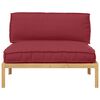 vidaXL Sofa Set mit Kissen Weinrot 120 x 92 x 69 cm Massivholz Akazie