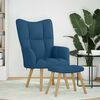 vidaXL Relaxsessel mit Hocker Blau Stoff