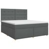 vidaXL Boxspringbett mit Matratze Dunkelgrau 140 x 200 cm Stoff