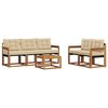 vidaXL Outdoor-Sofagarnitur mit Kissen 6 pcs Natur und Beige