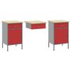 vidaXL Werkbank mit Schubladen 10 pcs Rot Ingenieure Holz und Stahl