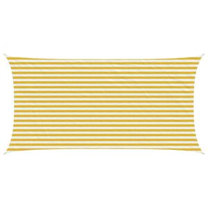 vidaXL Sonnensegel Gelb und Wei&szlig; 2,5 x 6 m HDPE