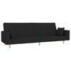 vidaXL Schlafsofa 2-Sitzer mit 2 Kissen Schwarz Stoff