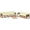 vidaXL Outdoor-Sofagarnitur mit Kissen 7 pcs Natur und Creme