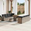 vidaXL Garten-Sofa-Set mit Speicher 11 pcs Grau Poly Rattan