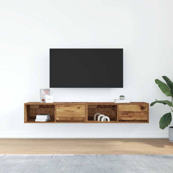 vidaXL TV-Schränke 2 Stk. Altholz-Optik 80x31x25,5 cm Holzwerkstoff