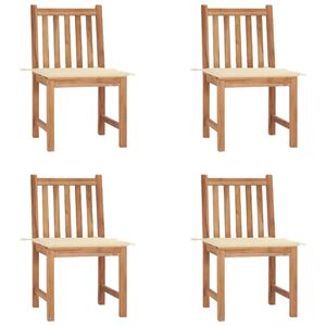 vidaXL Gartenst&uuml;hle 4 Stk. mit Kissen Massivholz Teak