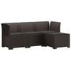 vidaXL 4-Sitzer Garten Sofa mit Kissen Rattan Look PP Braun