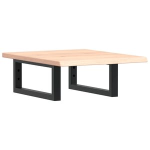 vidaXL Waschtischplatte mit Halterung Stahl und Massivholz Eiche