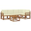 vidaXL Outdoor-Sofagarnitur 6 stk. Natur und Creme