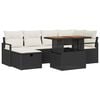 vidaXL Gartensofa-set 7 stk. Schwarz Poly-Rattan