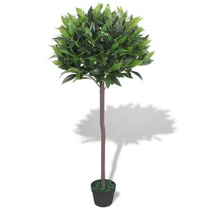 vidaXL K&uuml;nstlicher Lorbeerbaum mit Topf 125 cm Gr&uuml;n