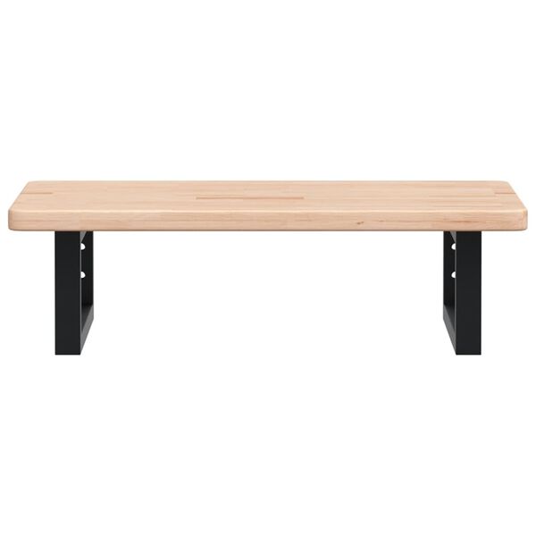 vidaXL Waschtischplatte mit Halterung Stahl und Massivholz Eiche