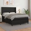 vidaXL Boxspringbett mit Matratze Schwarz 140x200 cm Kunstleder