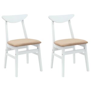 vidaXL Esszimmerst&uuml;hle 2 stk. Massives Gummiholz Wei&szlig;