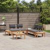 vidaXL Gartenbänke Set mit Kissen mit Speicher 3 pcs Braun und Grau