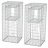 vidaXL Gabionenkorb Pfosten/Pflanzkasten 2 Stk. Stahl 50&times;50&times;120 cm