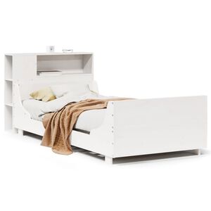 vidaXL Massivholzbett ohne Matratze Wei&szlig; 75x190 cm Kiefernholz