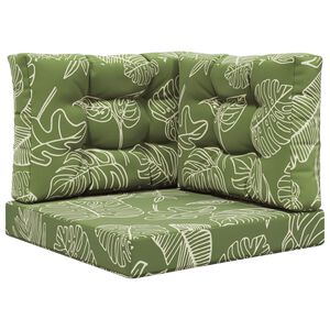 vidaXL Sofakissen f&uuml;r drau&szlig;en Stoff Blattdesign 60 x 60 cm Blattdesign