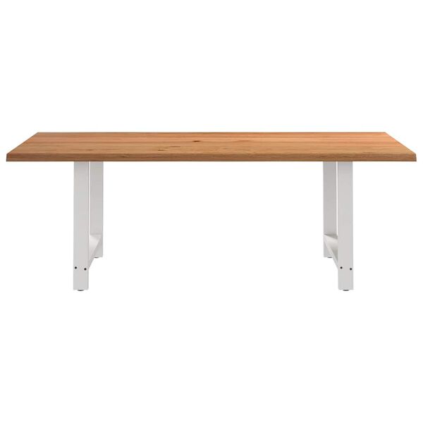 vidaXL Esstisch mit Baumkanten 220x100x74 cm Massivholz Eiche Rechteck