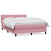 vidaXL Boxspringbett mit Matratze Rosa 160x220 cm Samt